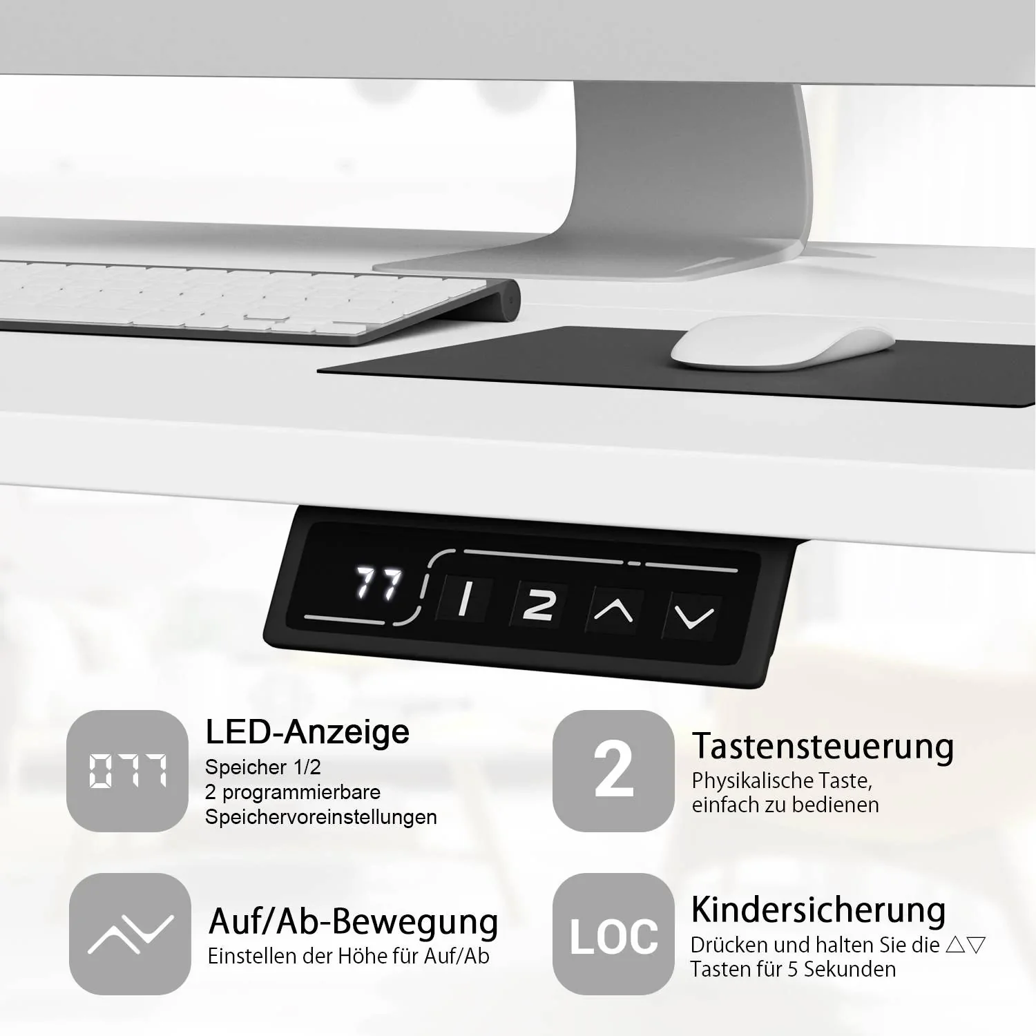 Elektrisch Höhenverstellbarer Schreibtisch 140X70 cm - Image 10