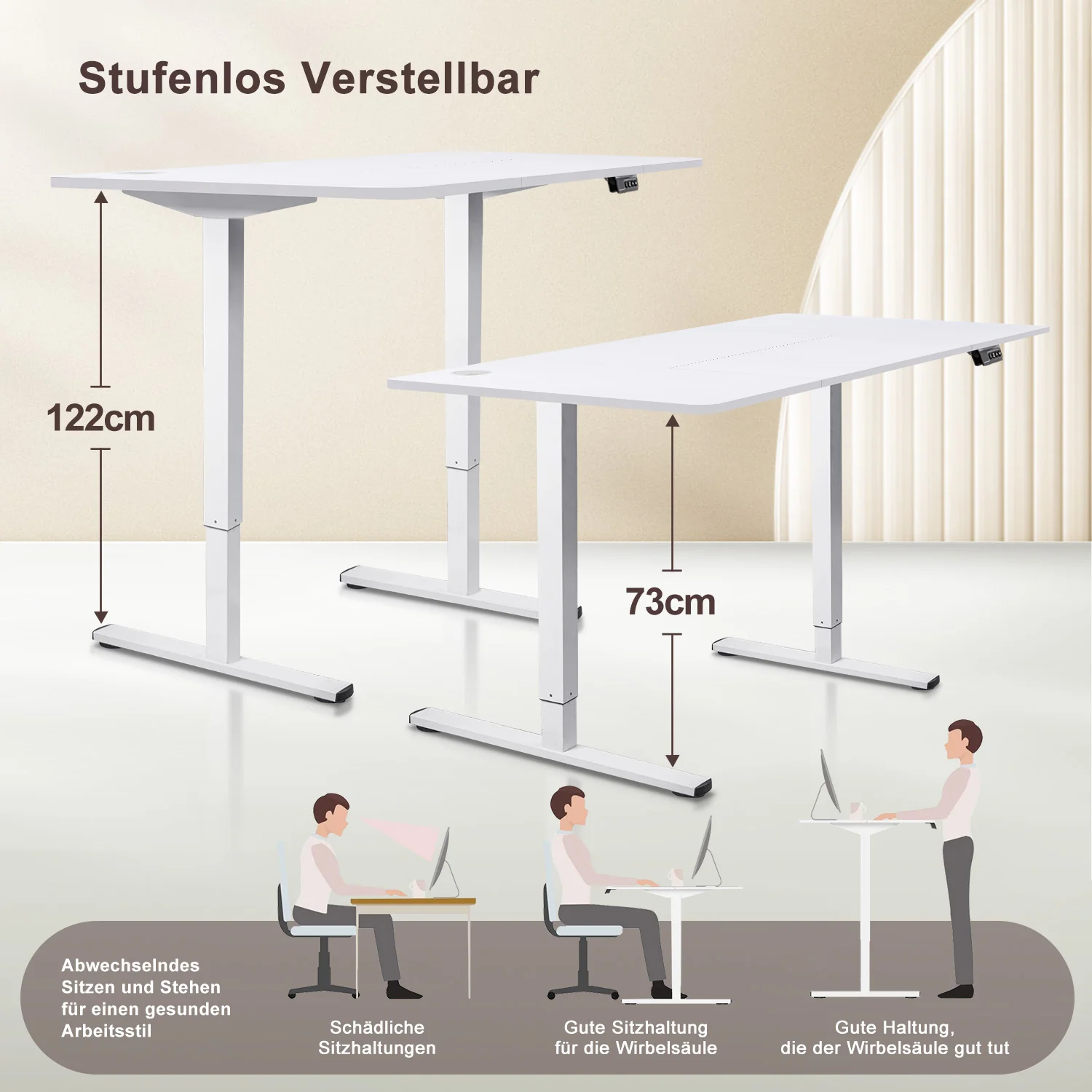 Elektrisch Höhenverstellbarer Schreibtisch 140X70 cm - Image 7