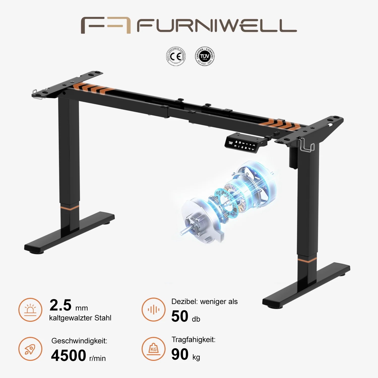 Einzelmotor Plus Höhenverstellbares Tischgestell - Image 4